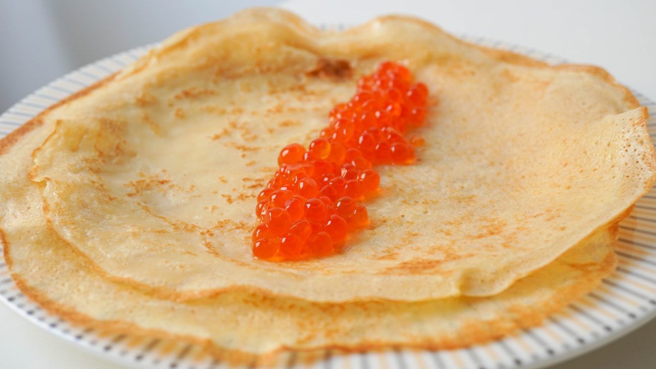 Classic Crepes (Blini) with Milk