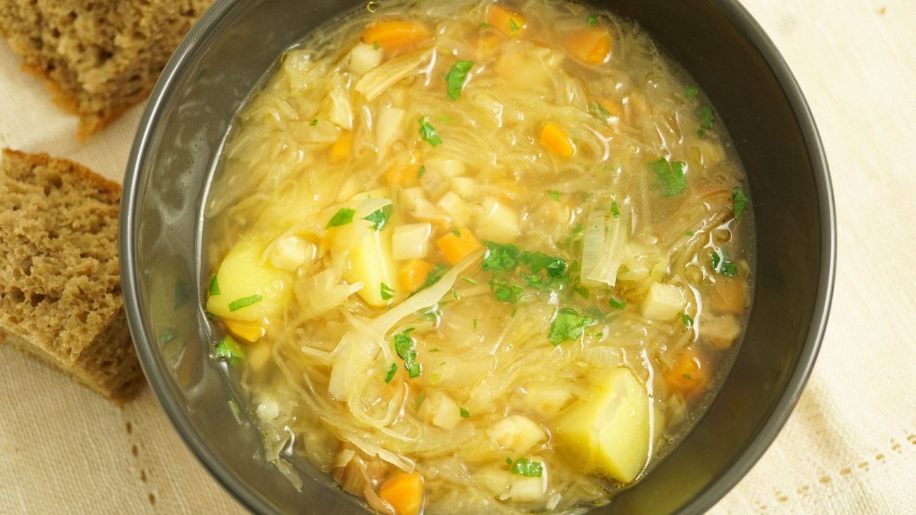 Monasterial Shchi – Mushroom Sauerkraut Soup