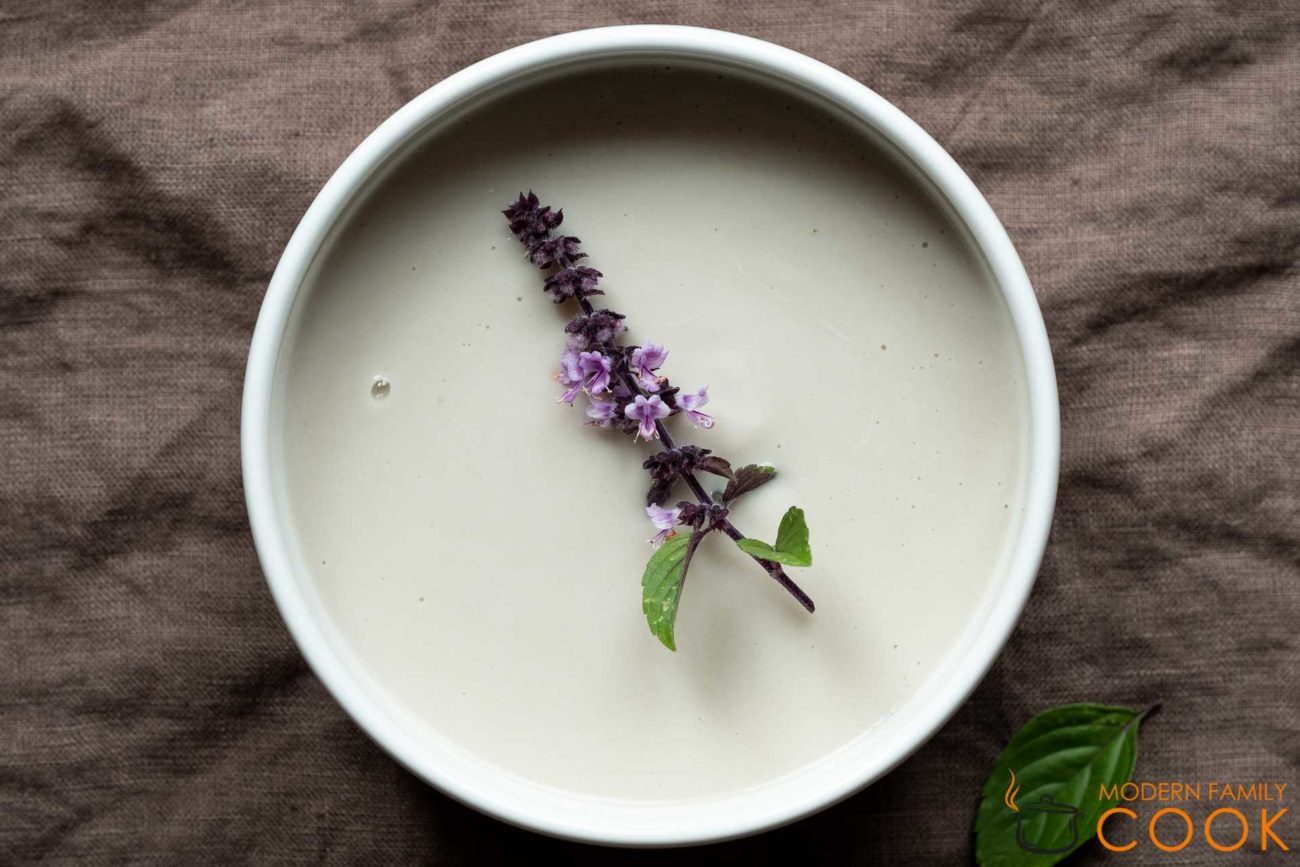 Hazelnut Milk Based Cauliflower Soup With Almond Mousse