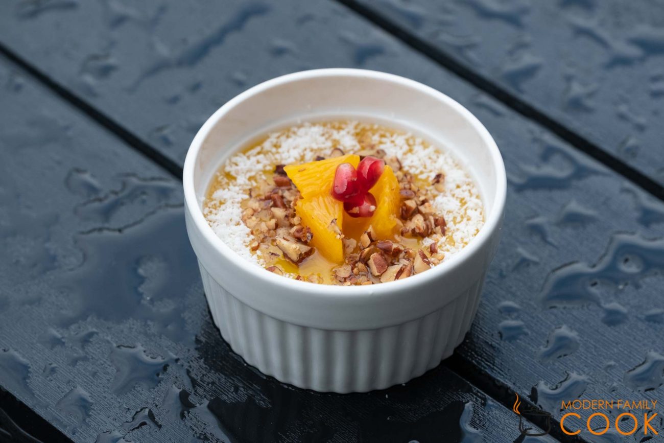 Muhallebi – Coconut Pudding with Citrus Syrup and Fruit