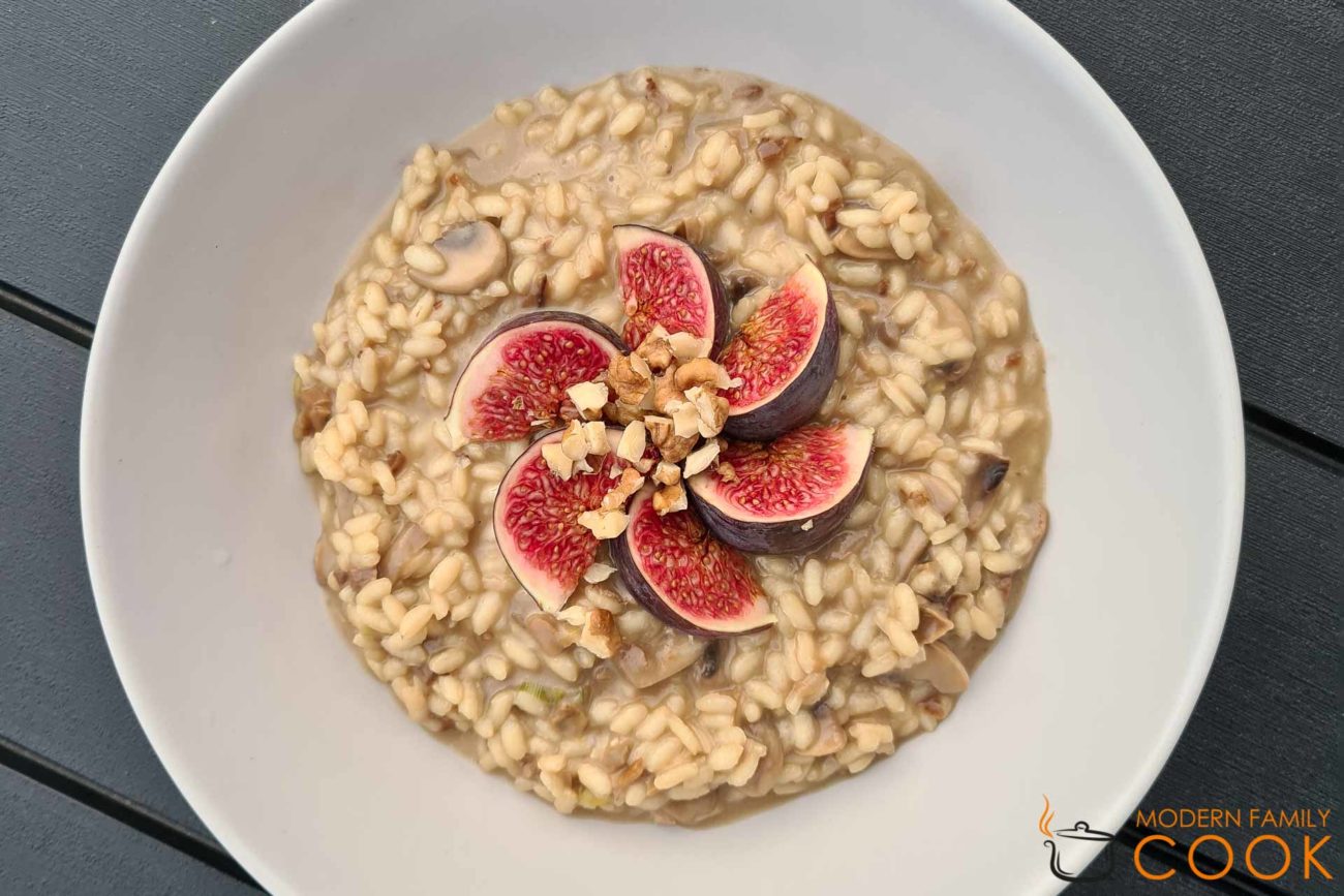 Risotto with mushrooms and fresh figs (gluten-free, dairy-free)