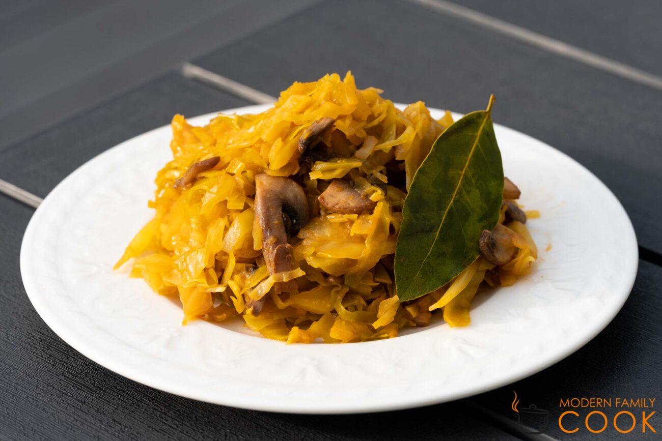 Cabbage Stew with Mushrooms and Spices