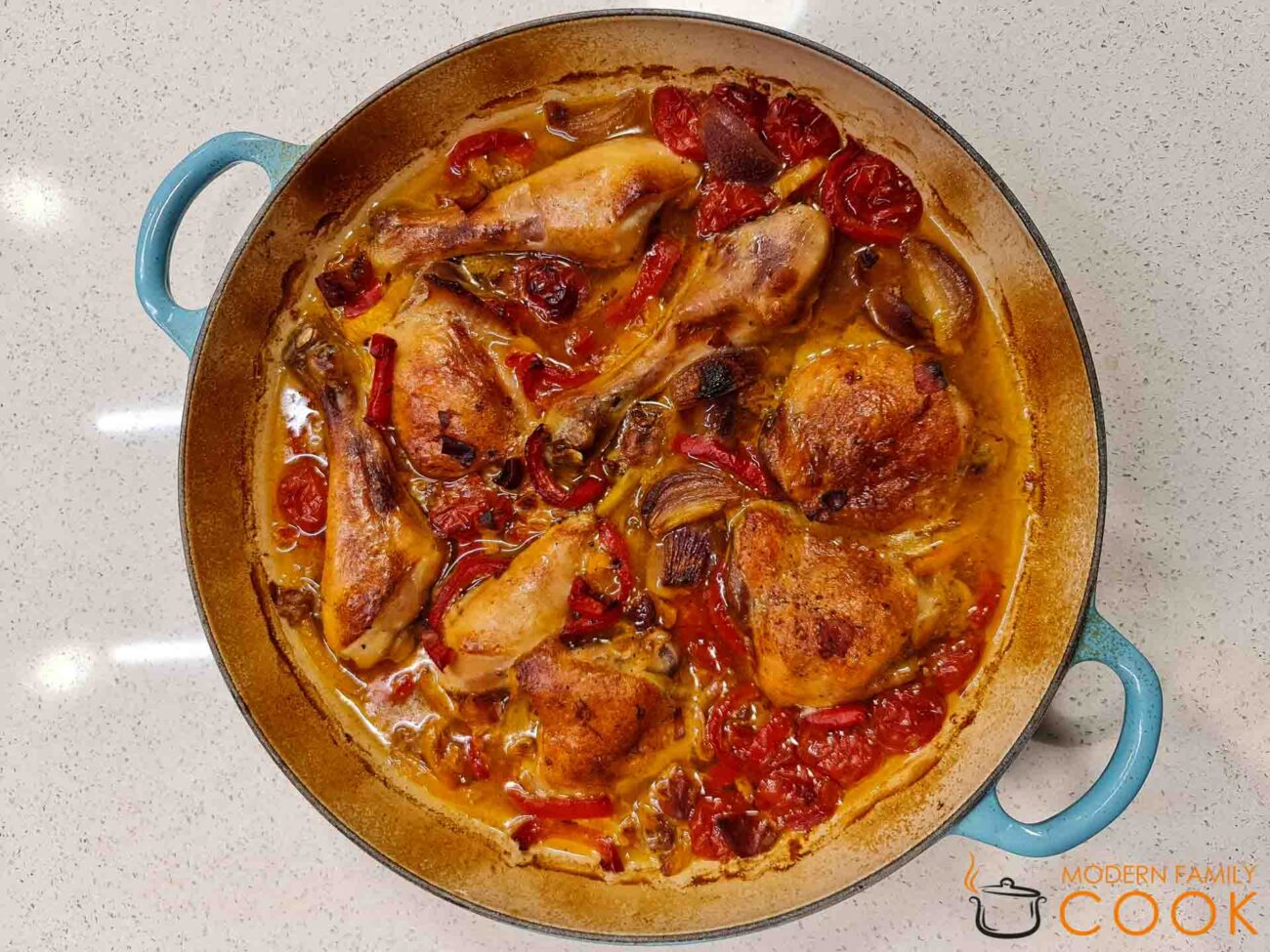 Chicken with Prosciutto and peppers in the oven
