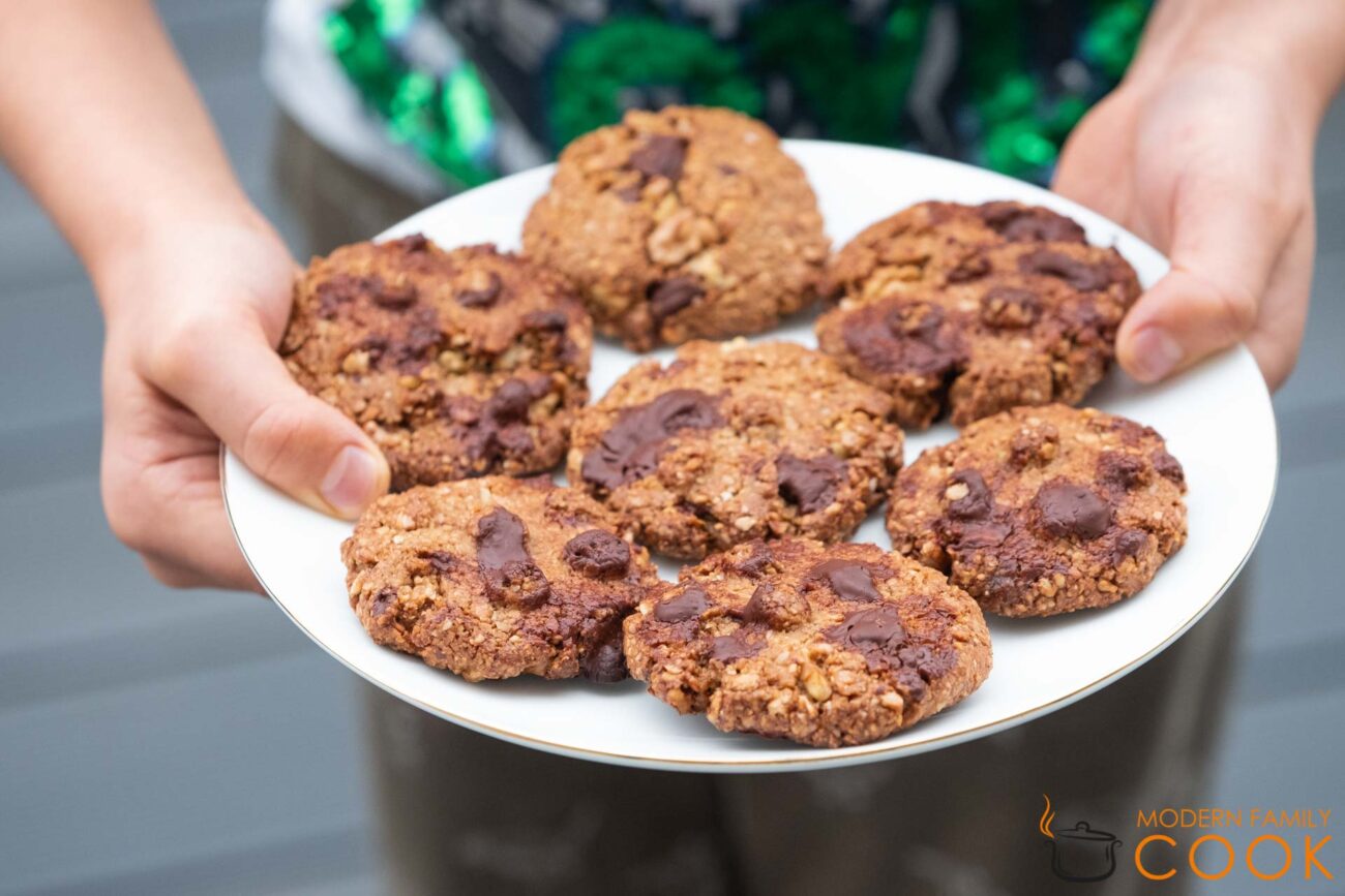 Buckwheat-Walnut Cookies with Chocolate (gluten-free, dairy-free)