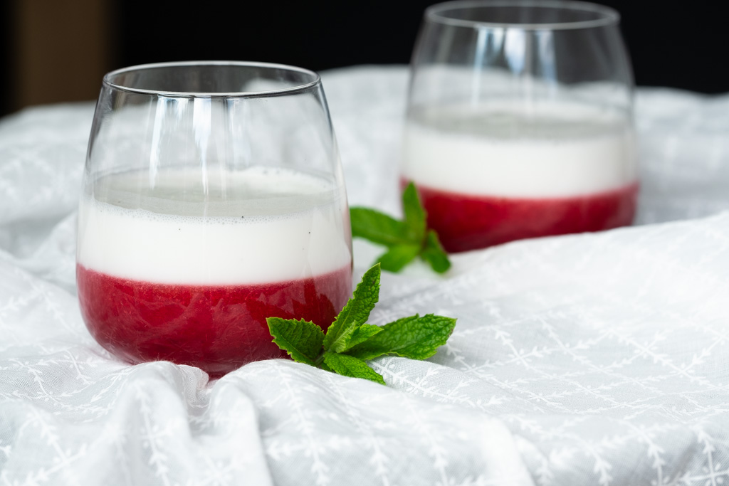 Two-Layer Red Currant and Coconut Milk Jelly